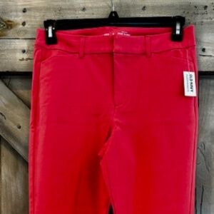 OLD NAVY PIXIE PANT CORAL HIGH RISE SKINNY SIZE 8